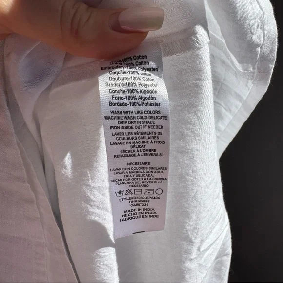 NWT Ciebon Eliza Embroidered A-Line Cotton Midi Dress in White Sz XL - Picture 14 of 16